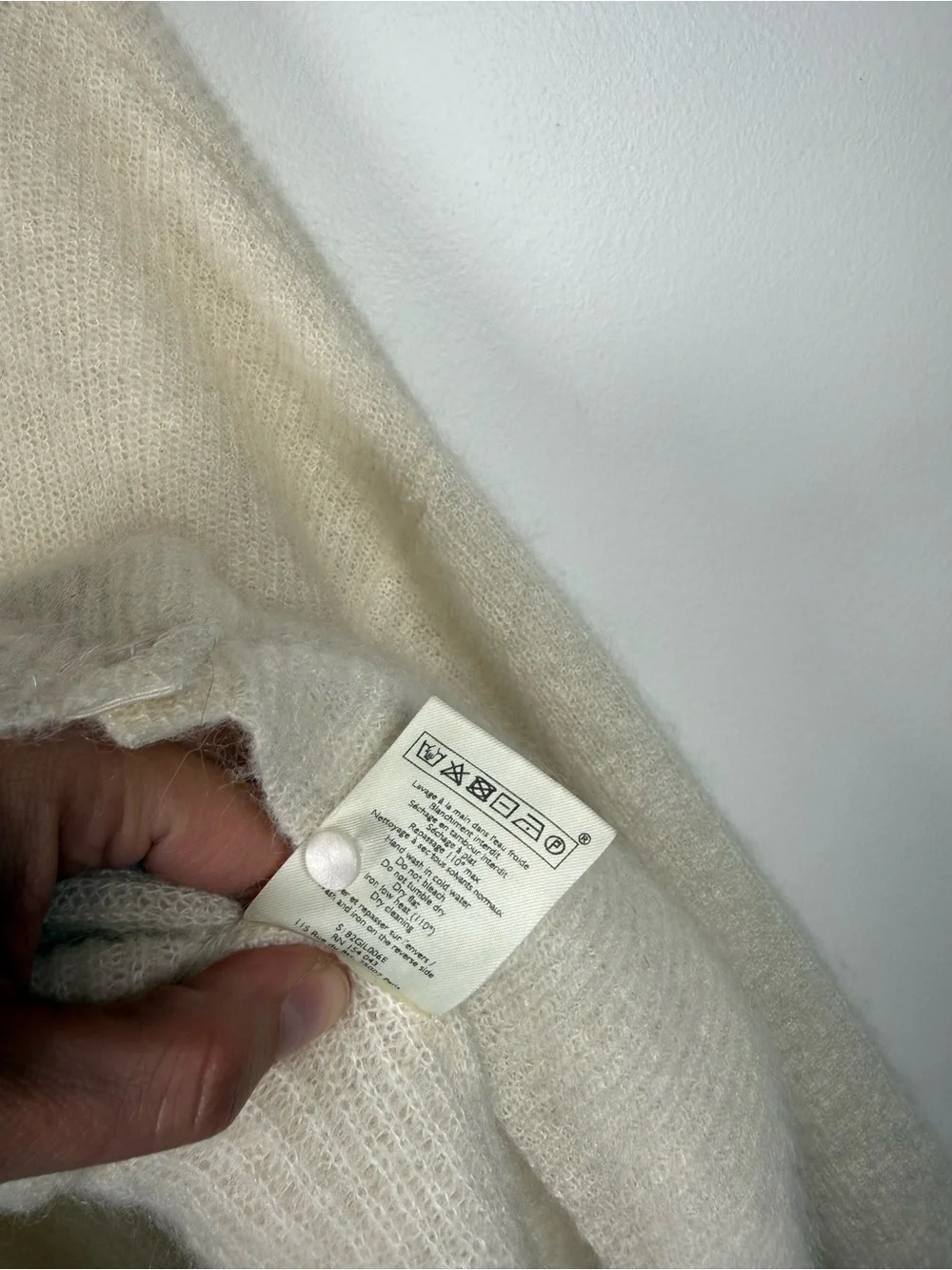 Sezane Gaspard Mohair Blend Cardigan Ecru - Picture 4 of 7